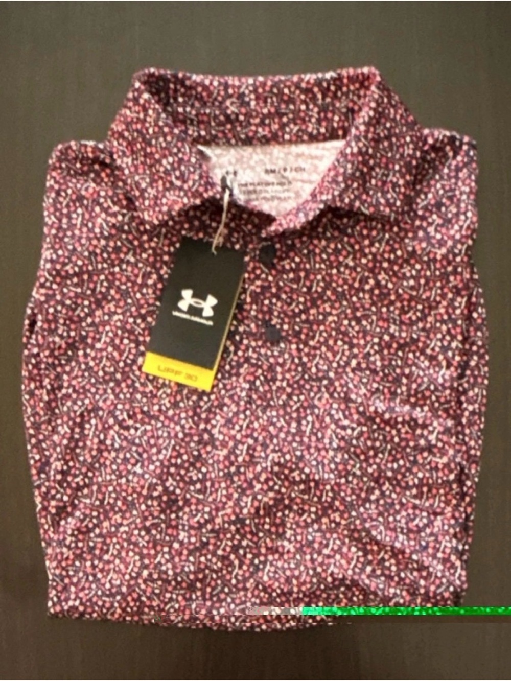 Under Armour Men’s Playoff Polo Small NWT Starburst Micro Print Golf Shirt